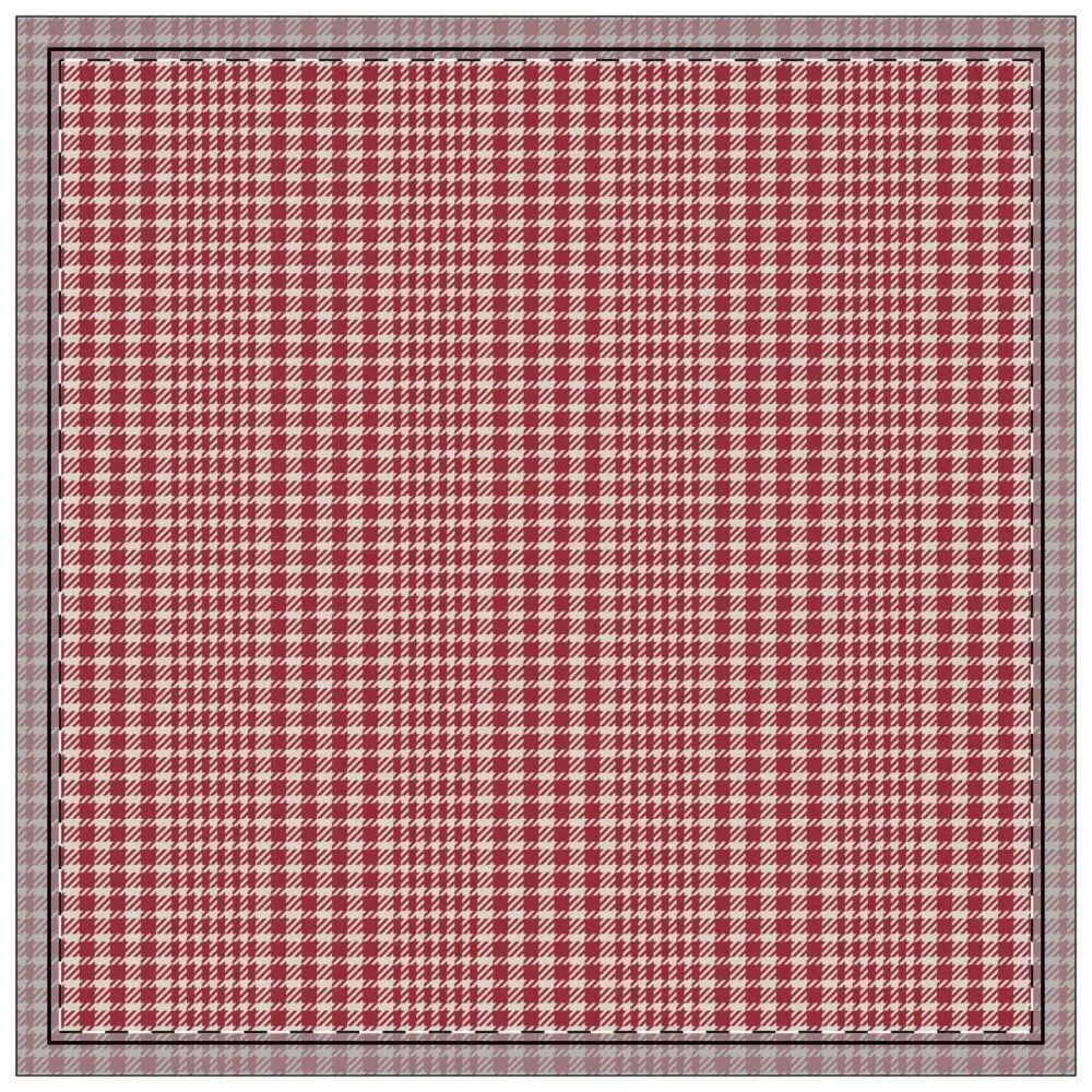 NWT Porter Anna- Crimson & Cream  Cotton Napkin 4-set, Tweed